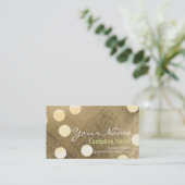 Carte De Visite Moderne Confetti Gold Polka Dot Or feuille Texture (Debout devant)