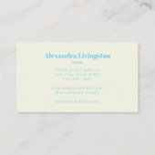 Carte De Visite Moderne Contemporain Aqua Bleu Abstrait Créatif (Dos)