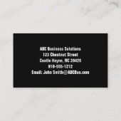 Carte de visite moderne contemporain noir et jaune (Dos)