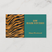 Carte de visite moderne couleur verte fille (Devant)