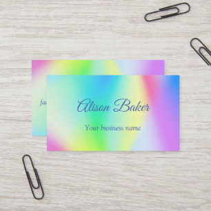 Carte De Visite Moderne couleurs arc-en-ciel pastel iridescent