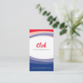 Carte De Visite MODERNE COURBE DESIGN minimum commerce rouge marin (Debout devant)