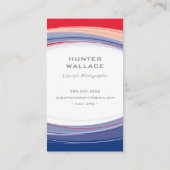 Carte De Visite MODERNE COURBE DESIGN minimum commerce rouge marin (Dos)