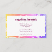 Carte De Visite Moderne Créatif Abstrait Arc-en-ciel rayures ondul (Dos)