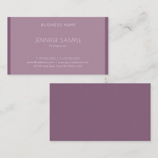 Carte De Visite Moderne créatif élégant design simple professionne (Devant / Derrière)