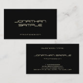 Carte De Visite Moderne Créatif Professionnel Élégant Simple Noir (Devant / Derrière)