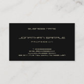 Carte De Visite Moderne Créatif Professionnel Élégant Simple Noir (Dos)