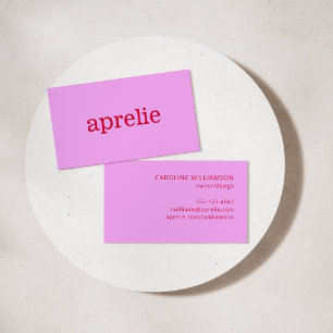Carte De Visite Moderne Créatif Professionnel Minimaliste Rose Rou