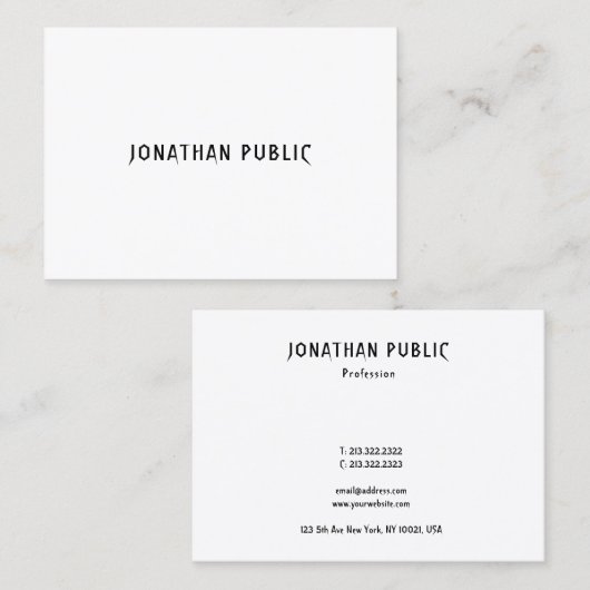 Carte De Visite Moderne Créatif Simple Modèle Professionnel Luxe (Devant / Derrière)