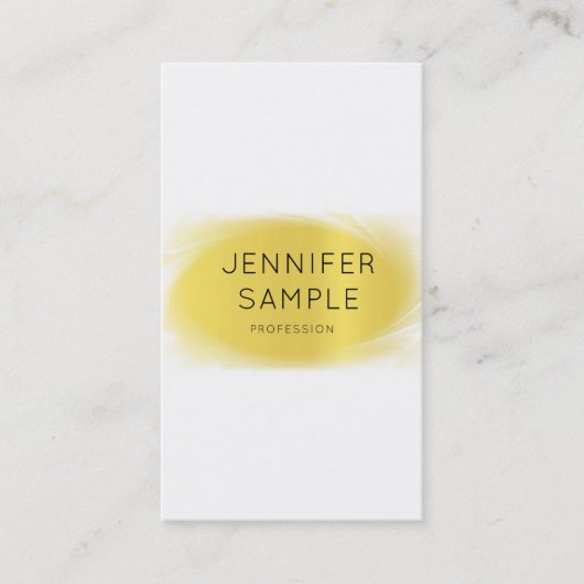 Carte De Visite Moderne Creative Gold Design Professionnel Plain (Devant)