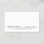 Carte De Visite Moderne Créative Professionnelle Noir Blanc Plat (Dos)