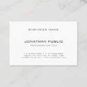 Carte De Visite Moderne Créative Propre Professionnel Unique Plain (Devant)