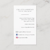 Carte De Visite Moderne Cute Jaune Fleur Posée Design (Dos)