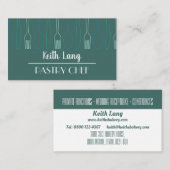 Carte De Visite Moderne Cuterie Turquoise Design Chef professionne (Devant / Derrière)