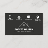 Carte de visite moderne d'agent immobilier à code (Dos)