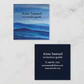 Carte de visite moderne d'aquarelle bleue de (Devant / Derrière)