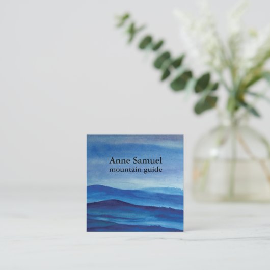 Carte de visite moderne d'aquarelle bleue de (Debout devant)