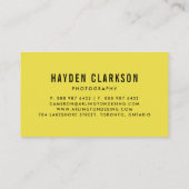 Carte de visite moderne de bloc jaune de couleur (Dos)