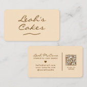 Carte de visite moderne de boulangerie avec code Q (Devant / Derrière)