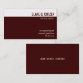 Carte de visite moderne de Bourgogne/or (Devant / Derrière)