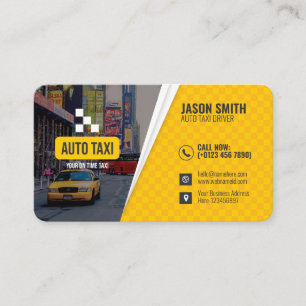 Carte de visite moderne de chauffeur de taxi