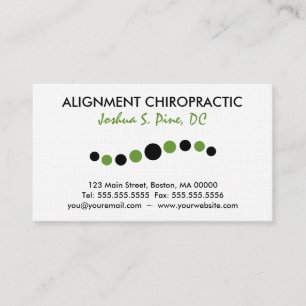 Carte de visite moderne de chiropractie de points