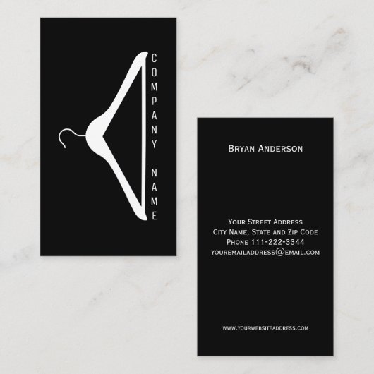 Carte de visite moderne de cintre (Devant / Derrière)