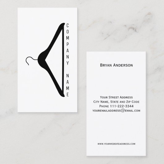 Carte de visite moderne de cintre (Devant / Derrière)