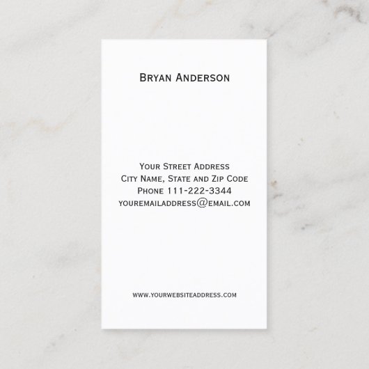 Carte de visite moderne de cintre (Dos)