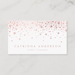 Carte de visite moderne de confettis roses de