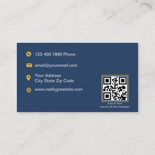 Carte de visite moderne de construction avec code (Dos)