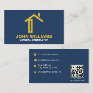 Carte de visite moderne de construction avec code