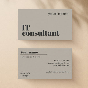 Carte de visite moderne de consultant informatique