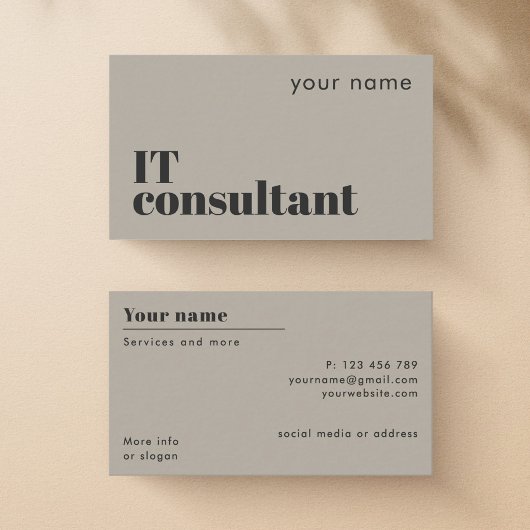 Carte de visite moderne de consultant informatique