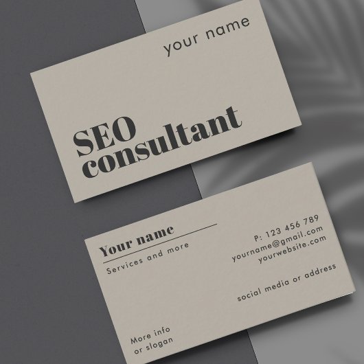 Carte de visite moderne de consultant SEO