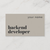 Carte de visite moderne de développeur Backend (Devant)