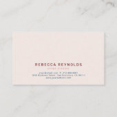 Carte De Visite Moderne de Feuilles tropicaux roses (Dos)