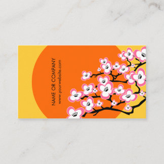 Carte de visite moderne de fleurs de cerisier