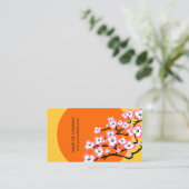Carte de visite moderne de fleurs de cerisier (Debout devant)