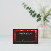 Carte de visite moderne de fleurs rouges (Debout devant)