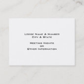 Carte de visite moderne de franc-maçon de style (Dos)