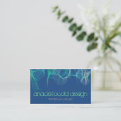 carte de visite moderne de fumée de vert bleu (Debout devant)