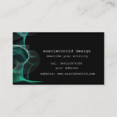 carte de visite moderne de fumée de vert bleu (Dos)
