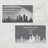 Carte de visite moderne de gris d'horizon (Devant / Derrière)