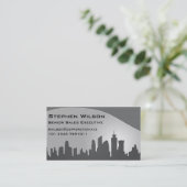 Carte de visite moderne de gris d'horizon (Debout devant)