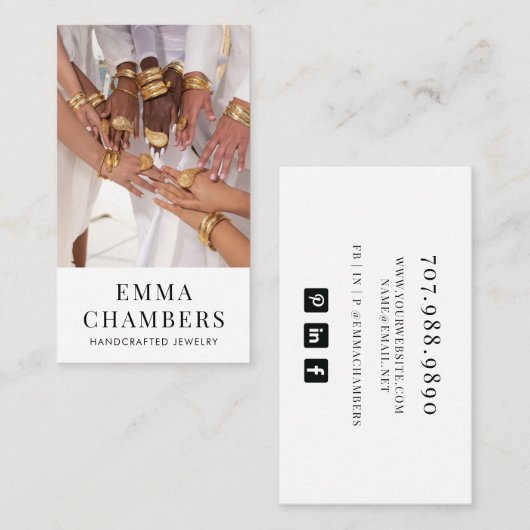 Carte de visite moderne de joaillerie (Devant / Derrière)