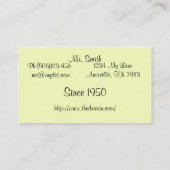 Carte de visite moderne de la rétro moitié du (Dos)