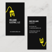 CARTE DE VISITE MODERNE DE LOGO ÉLECTRIQUE JAUNE B (Devant / Derrière)