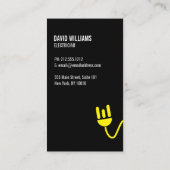 CARTE DE VISITE MODERNE DE LOGO ÉLECTRIQUE JAUNE B (Dos)