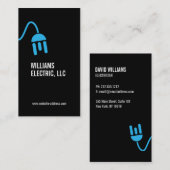 CARTE DE VISITE MODERNE DE LOGO EN ÉLECTRICIEN BLE (Devant / Derrière)